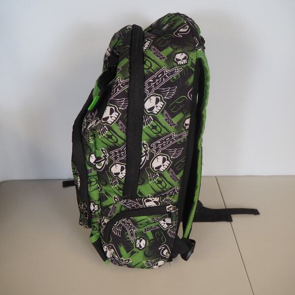 No Fear Green & Black Backpack School Sports Bag Over Shoulder Bag Laptop Zip - Picture 9 of 15